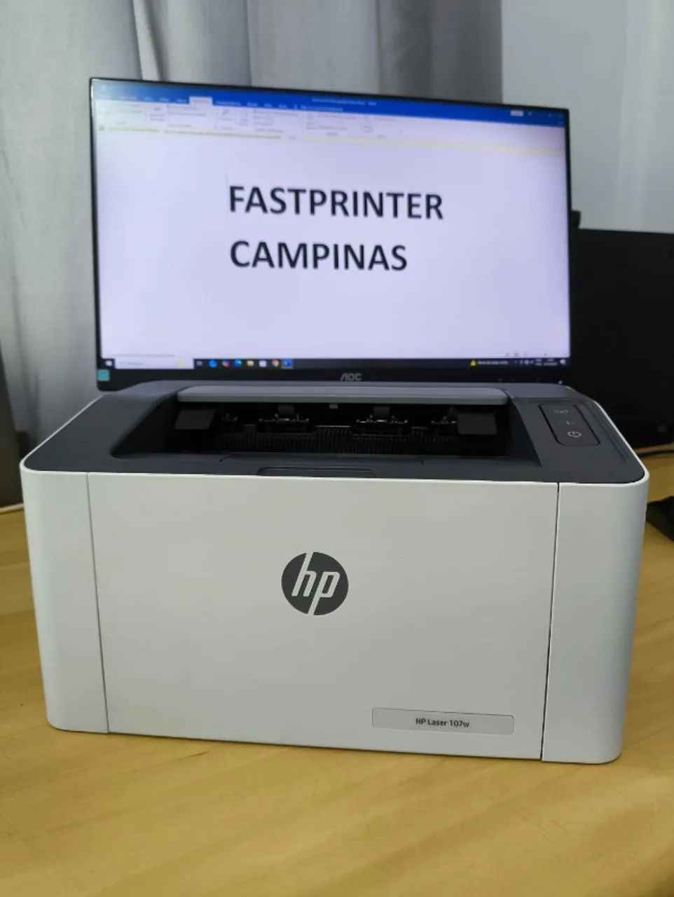 Impressora HP Laser 107W monocromática wifi e usb 110v - Foto 4