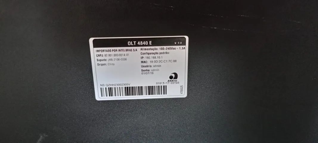 Olt Epon Intelbras 4840E 4p64231139713666122