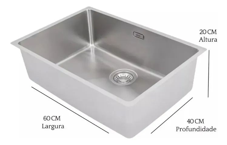 Cuba Pia Cozinha Inox De Embutir 60x40cm E Acessórios Franke - Foto 6