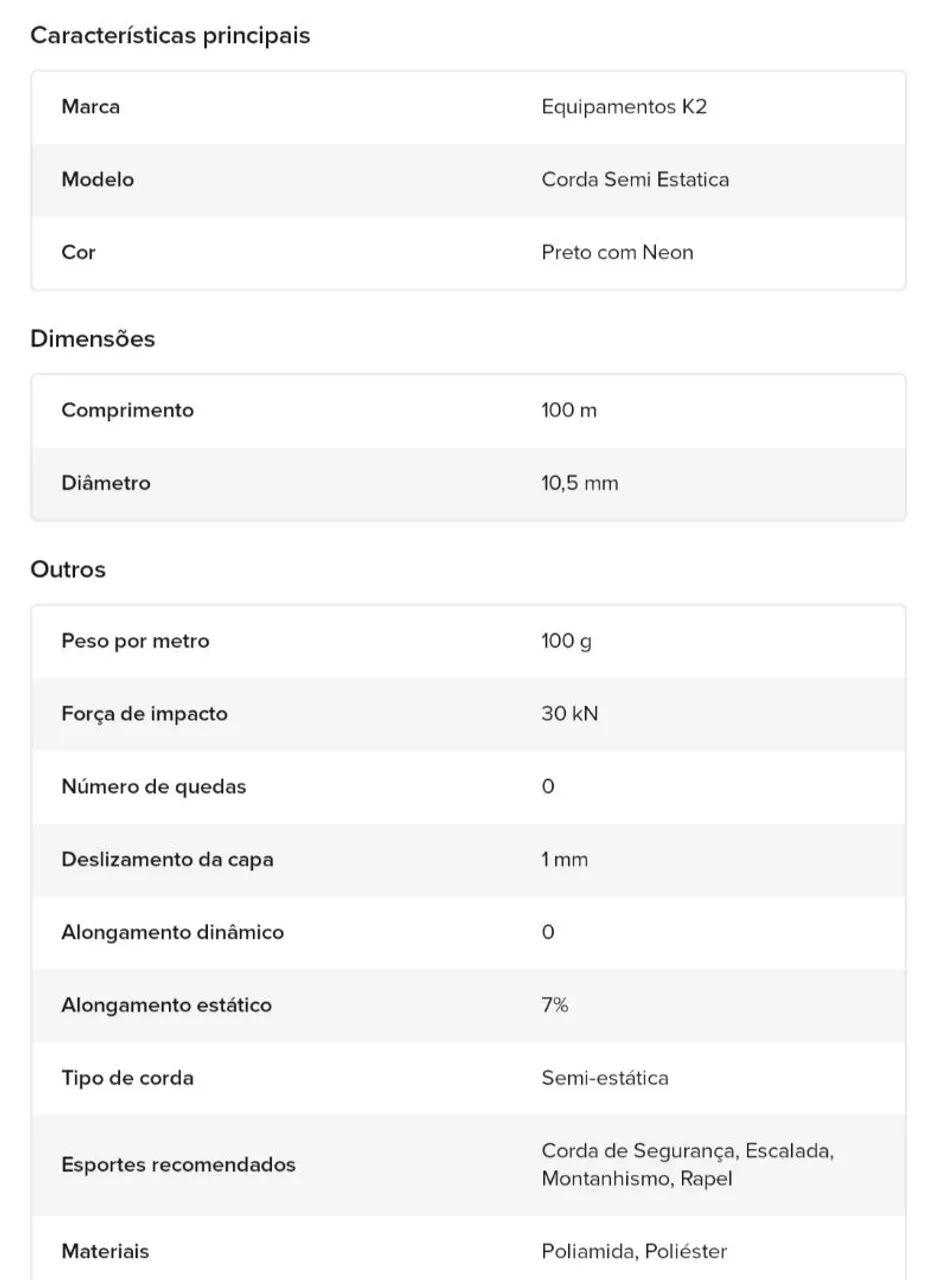 Corda K2 100m64305326104322121