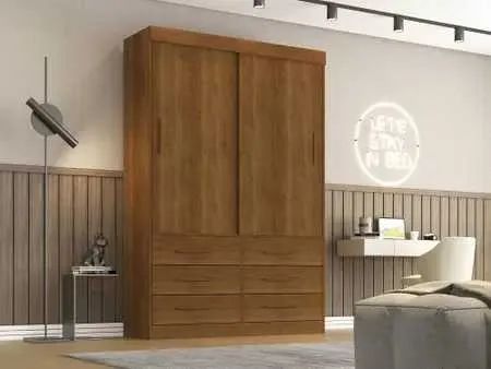 Guarda Roupa 2 Portas 6 Gavetas Novo Fazemos Entrega