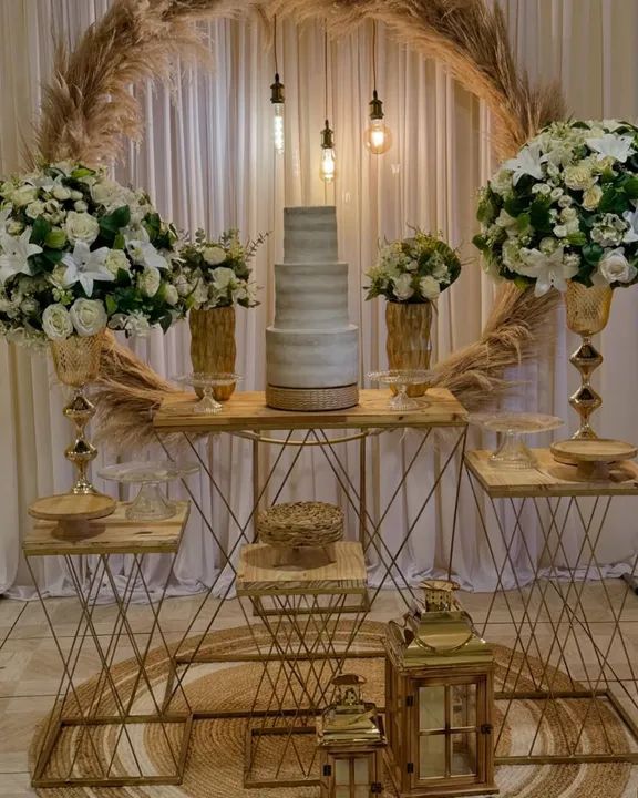 Conjuntos de mesa Decoração de aniversário Casamento escrivaninha Móveis Casa - Foto 2
