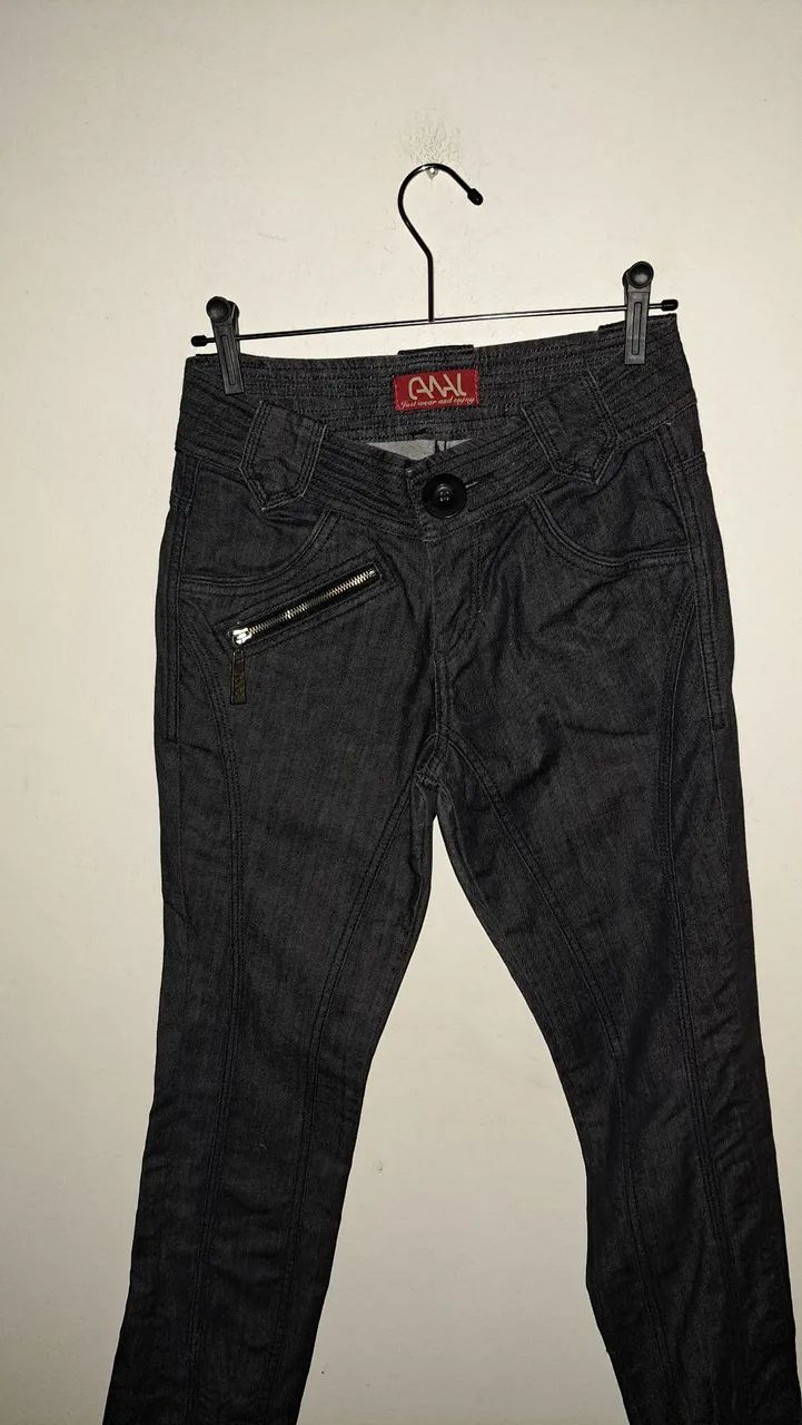 Calça Jeans Feminina Preta com Detalhes - Foto 2