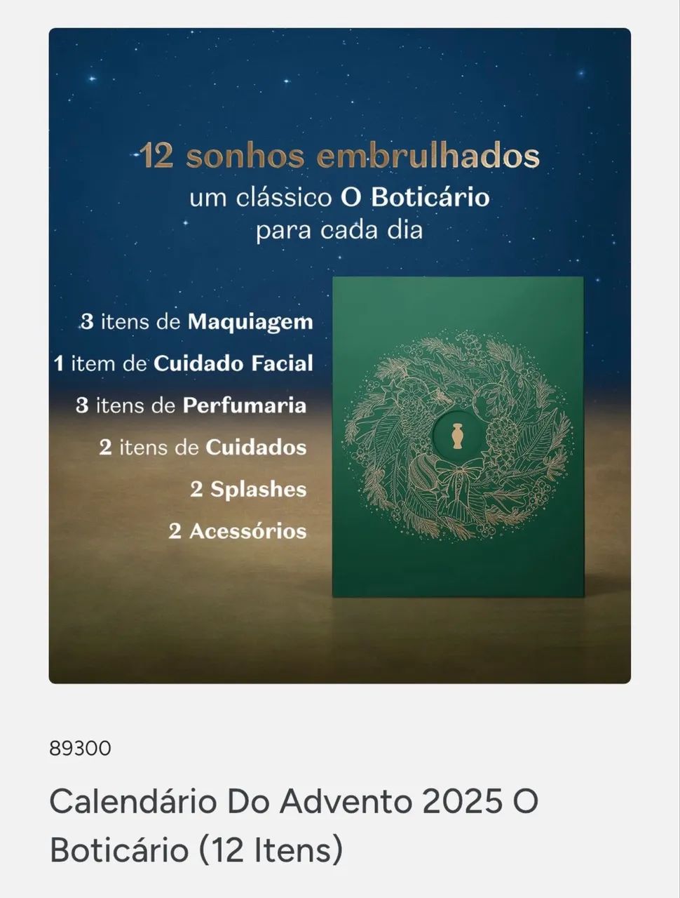 Calendário do advento Boticário 2025