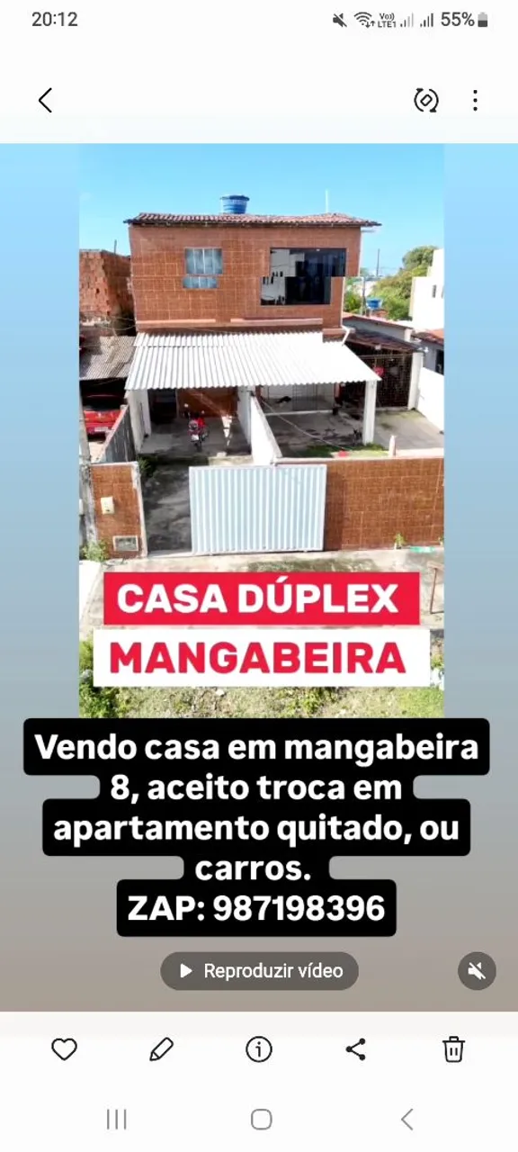 Vendo casa duplex em mangabeira 8