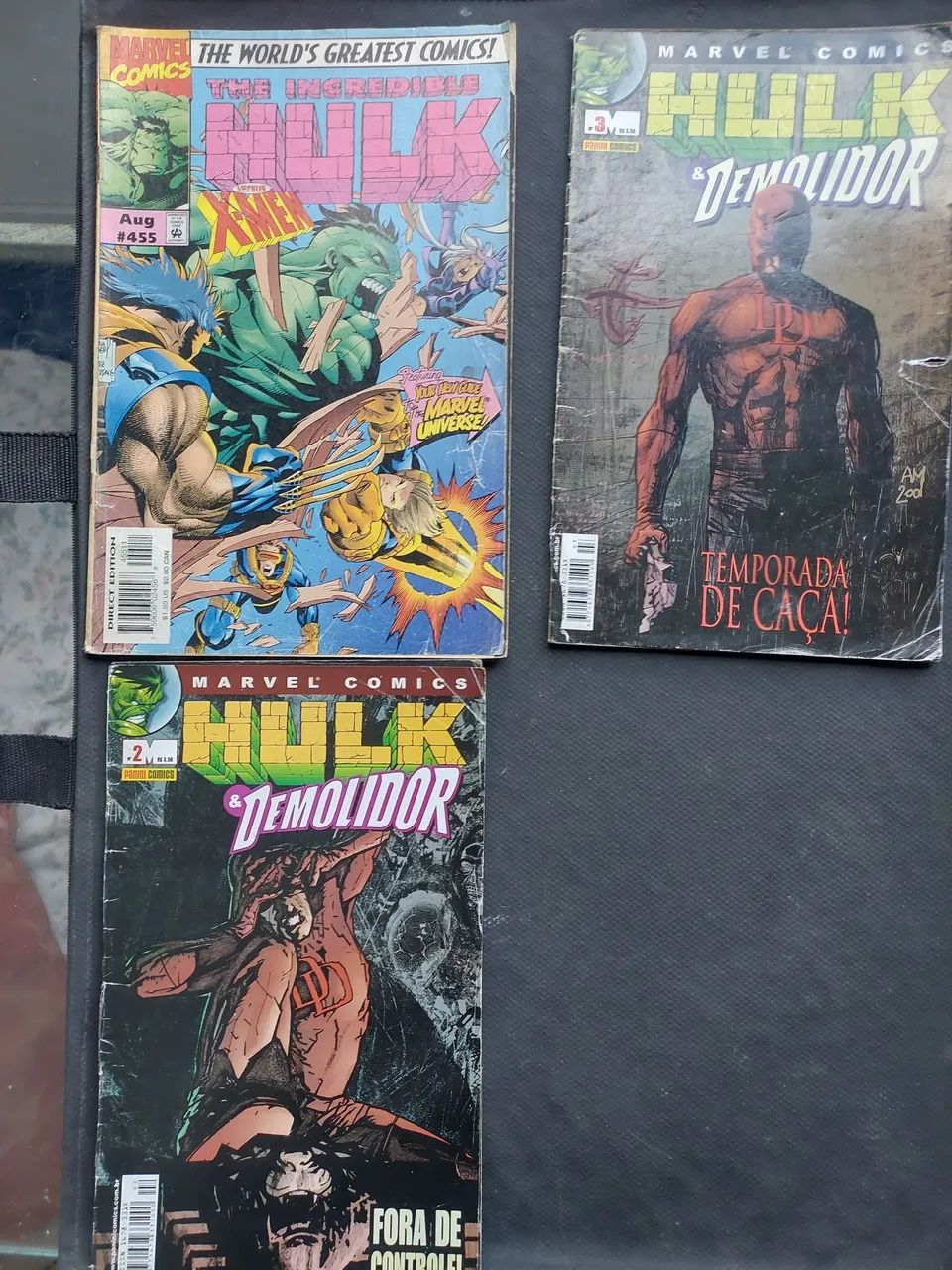 Lote de 7 HQs do Incrível Hulk importados + arte original + quadro com luzes.  - Foto 2