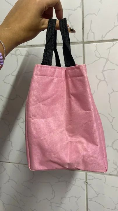 Bolsa de mão  Rosa com Gato - Foto 2