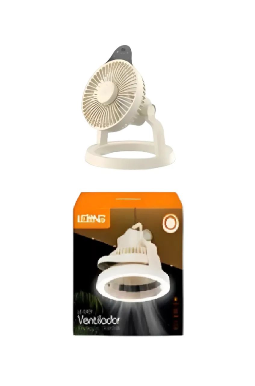 MINI VENTILADOR LUMINARIA REGARREGAVEL COM CONTROLE REMOTO LELONG LE-5701