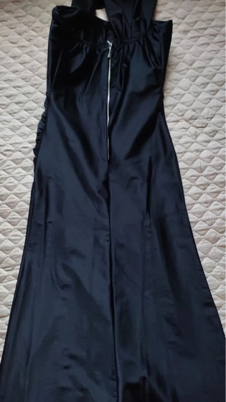 Vestido de festa preto drapeado - Foto 4