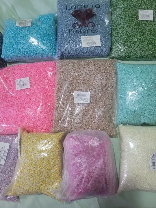 Meia Pérolas para artesanato - Várias cores! - Foto 3
