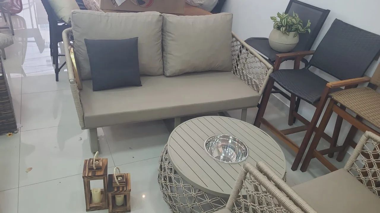 Jogo de sofa para área externa 