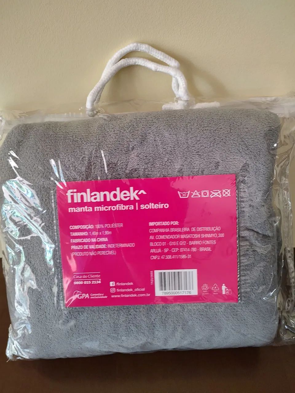 Manta Microfibra Solteiro Cinza Finlandek - Foto 2