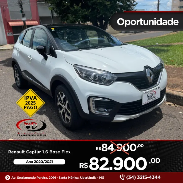 Captur 1.6 Bose 2021 único dono IPVA 2025 pago