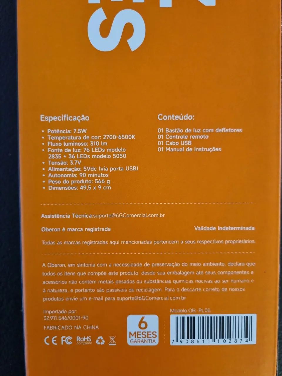 Bastão de Luz Oberon OR-PL05 com Defletores para Iluminação Fotográfica  - Foto 3