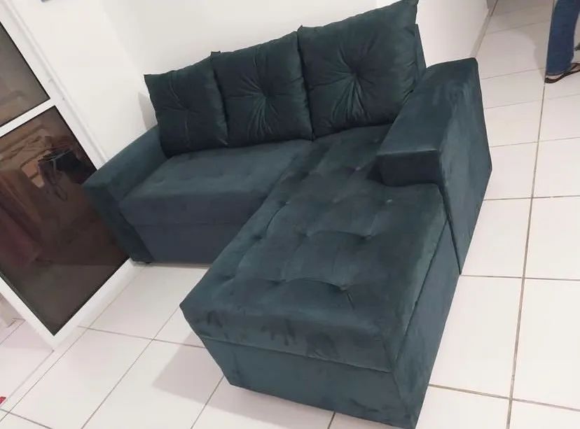 Sofá modelo chaise - 3 lugares - novo - Foto 4
