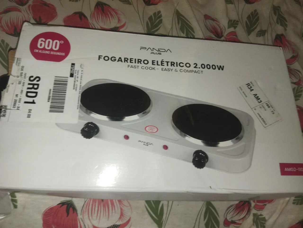 Fogão Elétrico 2.000W Panda Plus
