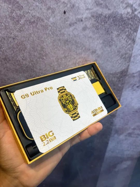 Pulseira de Aço Dourada para Smartwatch G9 Ultra Pro - Foto 2