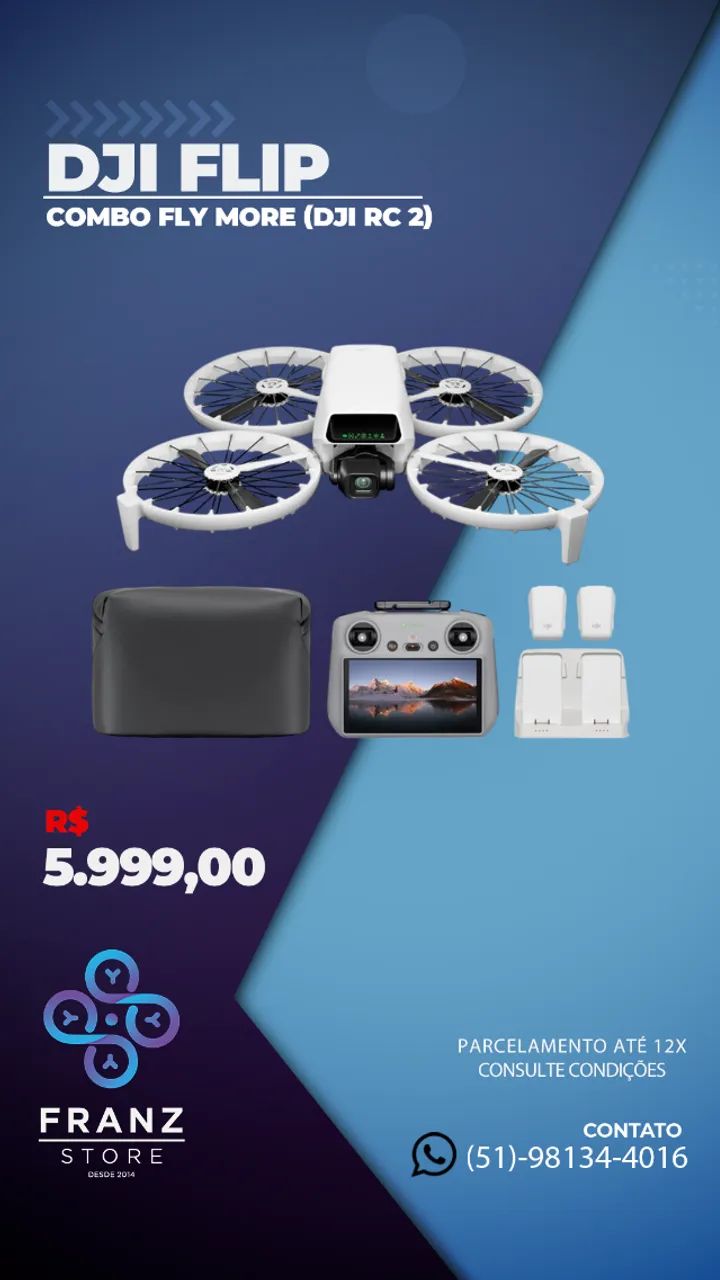 Drone DJI Flip Fly More Combo (Dji rc 2)