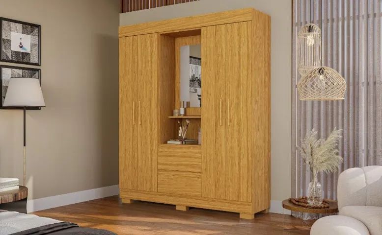 *Guarda Roupa - Isabely 4 Portas com Espelho  - pronta entrega