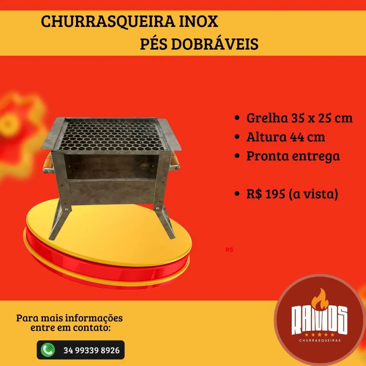 Churrasqueira portátil em INOX - Foto 3