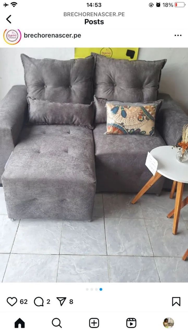 Sofá retrátil em suede 1,60cm de fábrica  - Foto 2