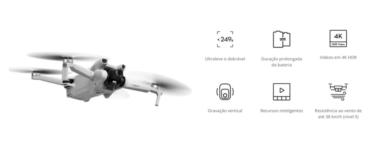 Drone Dji Mini 3 - Novo Lacrado - Foto 3
