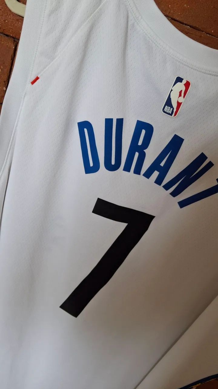 Regata NBA Brooklyn NETS Nike Masculina Durant Branca Com