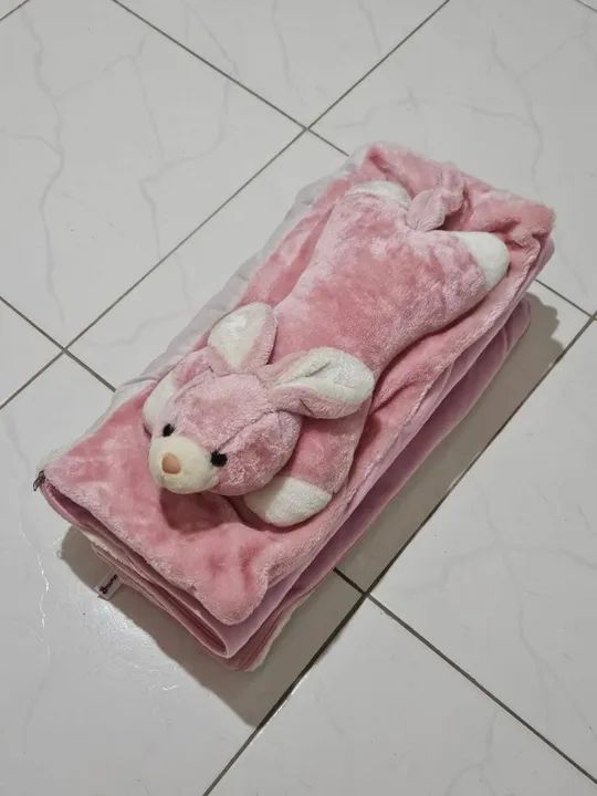 Colchonete infantil pelúcia de coelhinho<br>1,20cm x 0,56cm - Foto 5