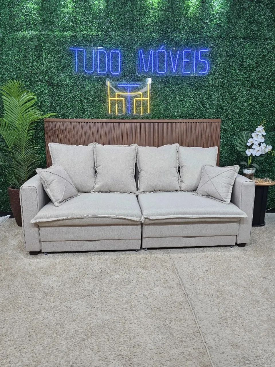 SOFÁ CAMA RETRÁTIL E RECLINÁVEL EM LINHO - Foto 3