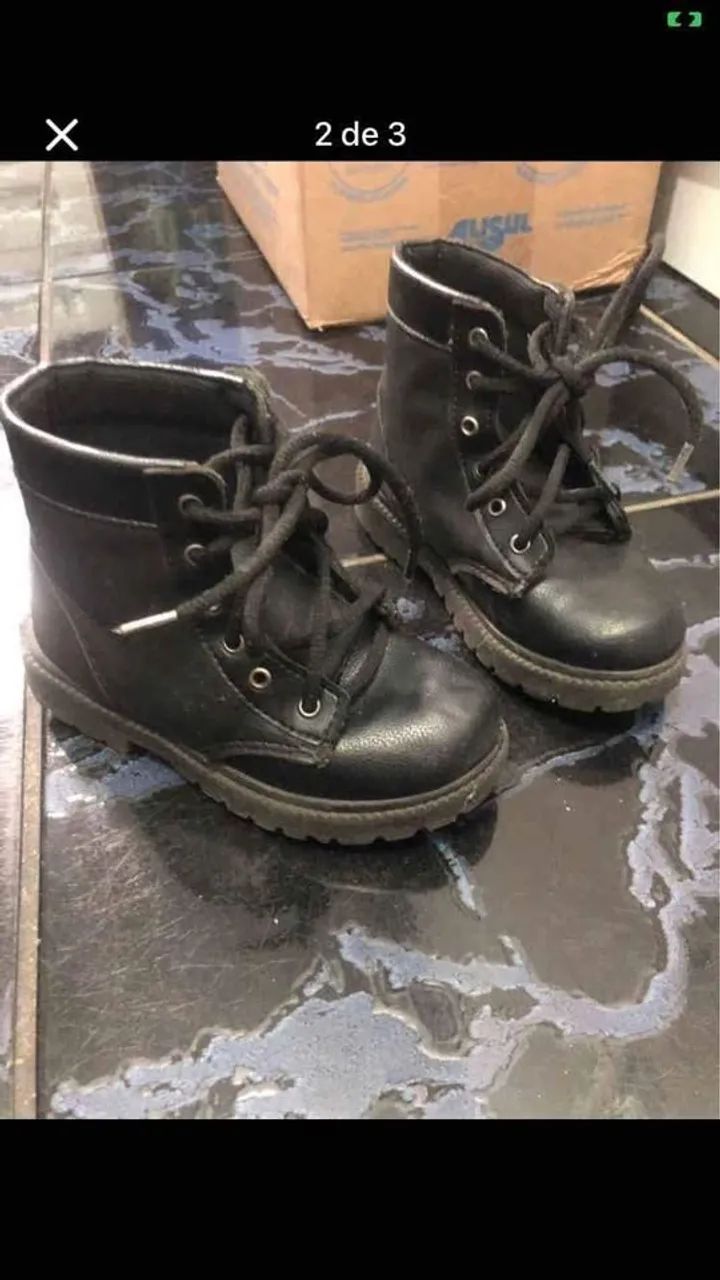 Bota Coturno Preta Tamanho 29 - Foto 3