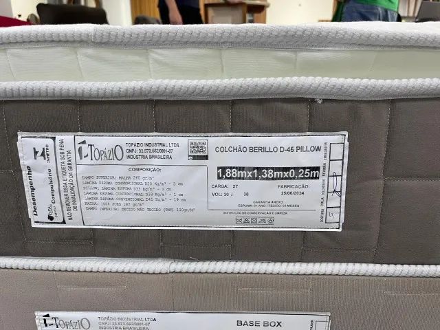 CAMA BOX  TOPÁZIO D45 100% ESPUMA + BASE  NOVO  - Foto 2