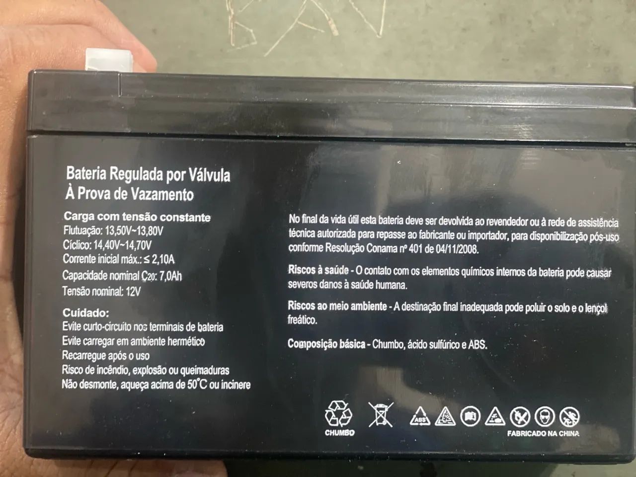 Bateria Secpower VRLA 12V 12Ah SP12-7 - Foto 3