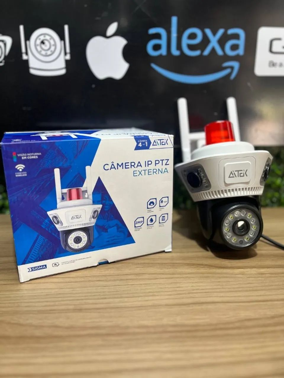 Câmera de Segurança IP Wifi Externa 3 em 1 AiTeK