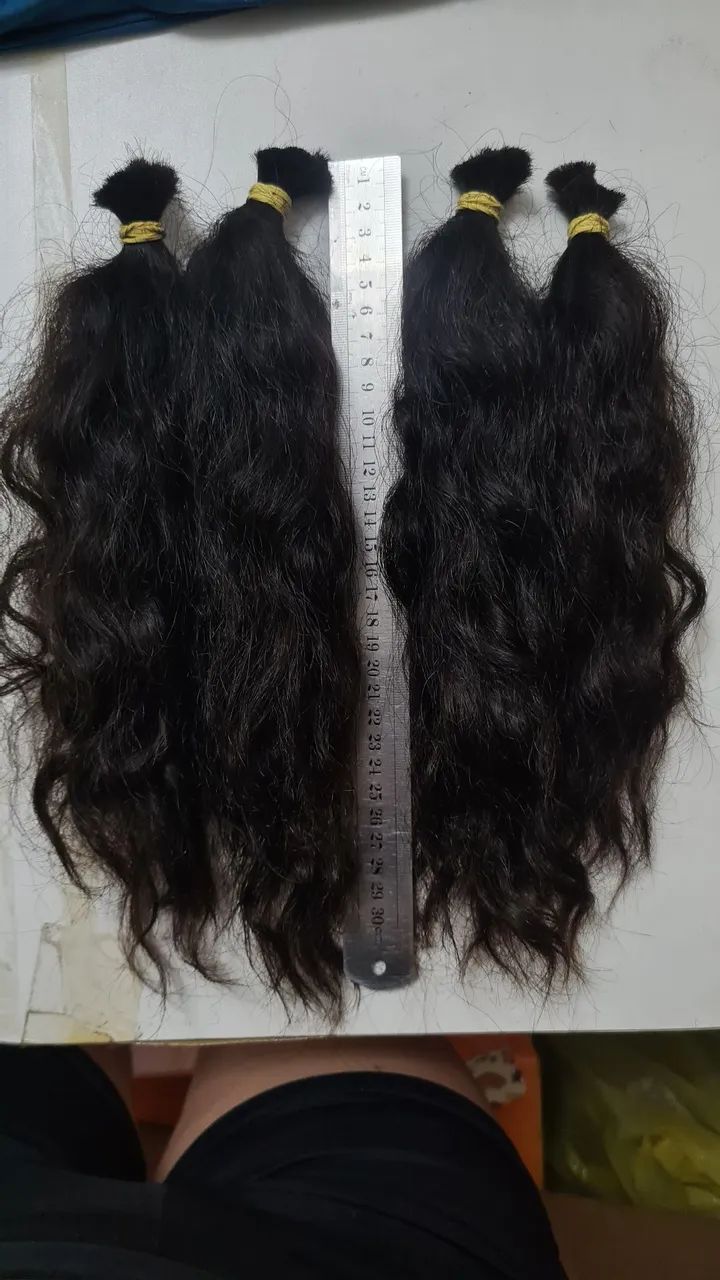 Cabelo humano virgem - 30cm - 116g - ondulado