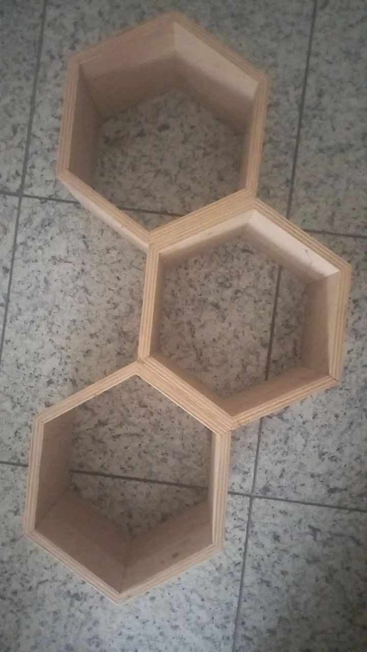 Kit com 3  trios de nichos de  madeira - Foto 3