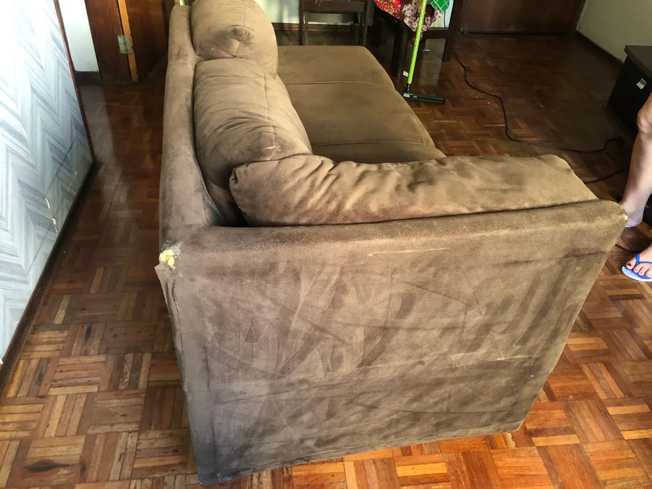Sofá de canto marrom usado - Foto 5