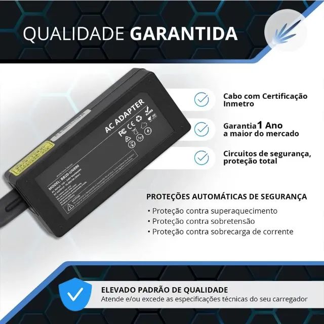 Fonte para Notebook 19.5V 2.31A Plug 4.5x3.0mm - HP - Original - Foto 4