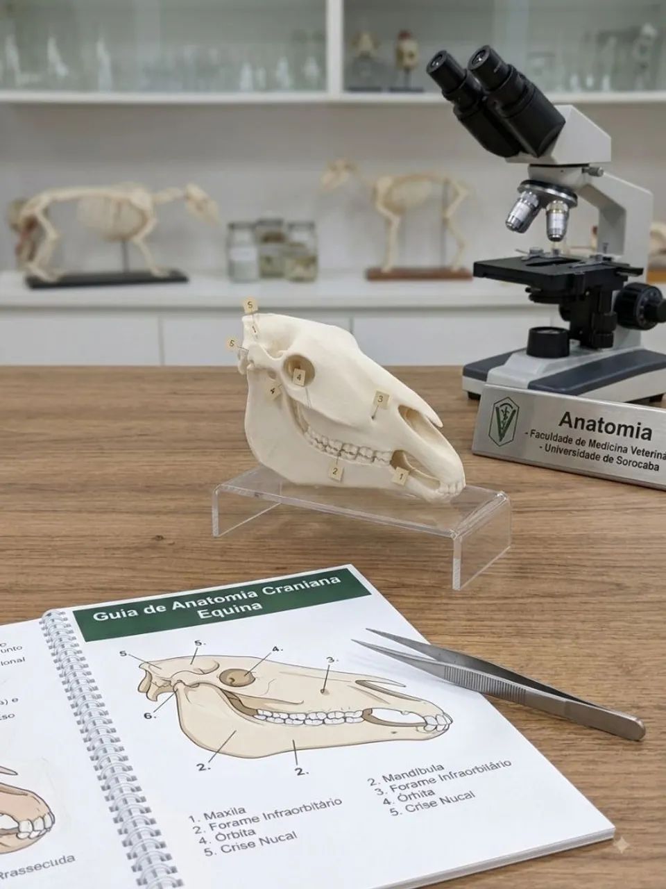 Crânio Equino 3D - Anatomia Veterinária 
