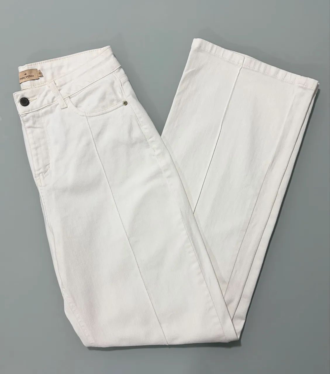 calça branca wide leg principessa