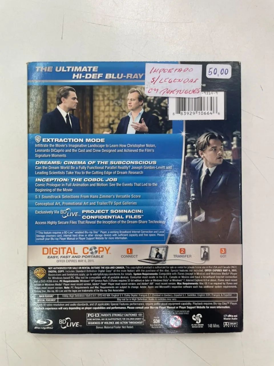 BLU-RAY + DVD INCEPTION - A ORIGEM - COMBO PACK ORIGINAL  - Foto 2