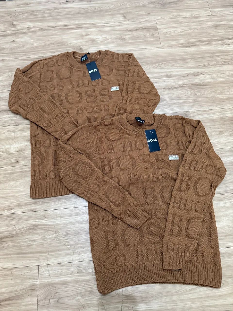 Suéter Masculino Tricot Manga Longa Marrom