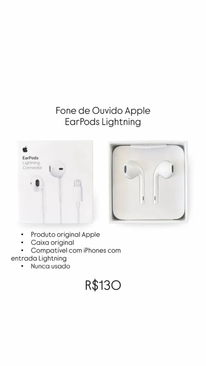 Fone de ouvido - Earpods Apple - lightning