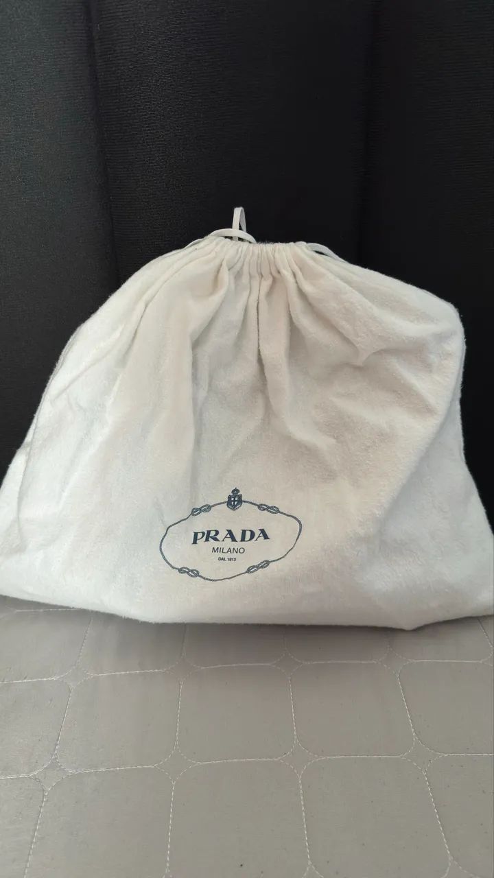 Bolsa prada couro vitello Daino - Foto 3