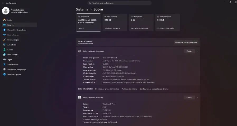 PC GAMER COMPLETO RYZEN 7 + RTX 2060