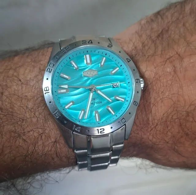 Relógio GMT Azul Tiffany - Foto 2