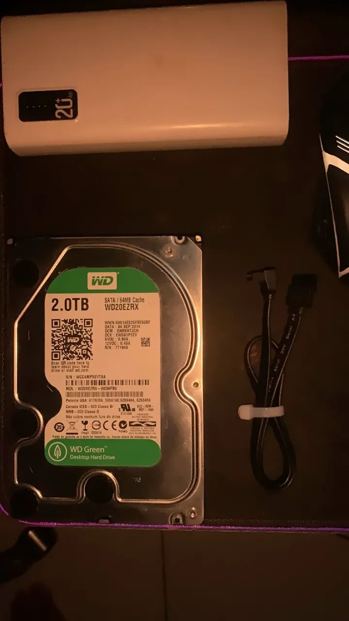 HD 2TB Novo(100% Saudável) + Cabo Sata