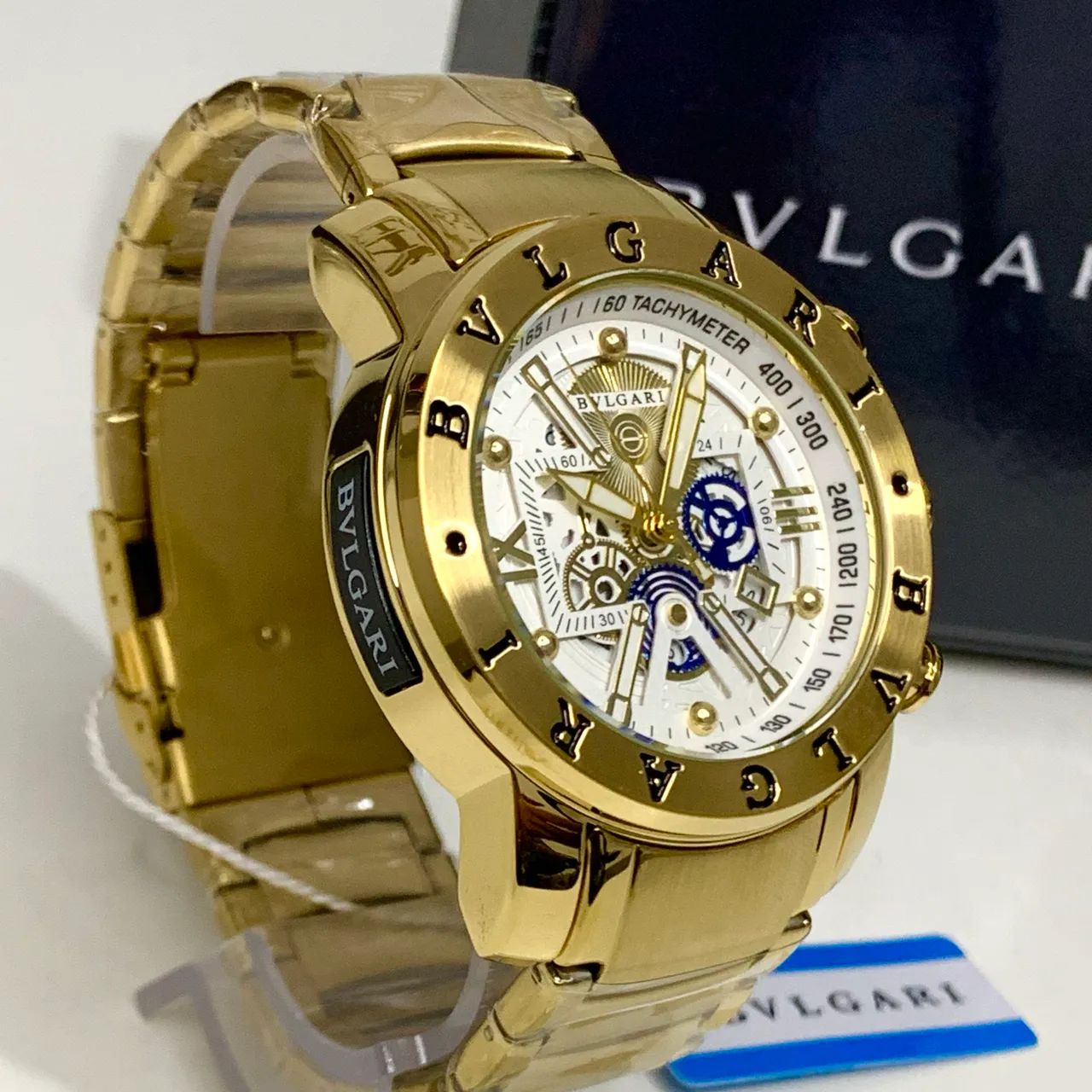 Relógio Bvlgari dourado branco novo + caixa  - Foto 4