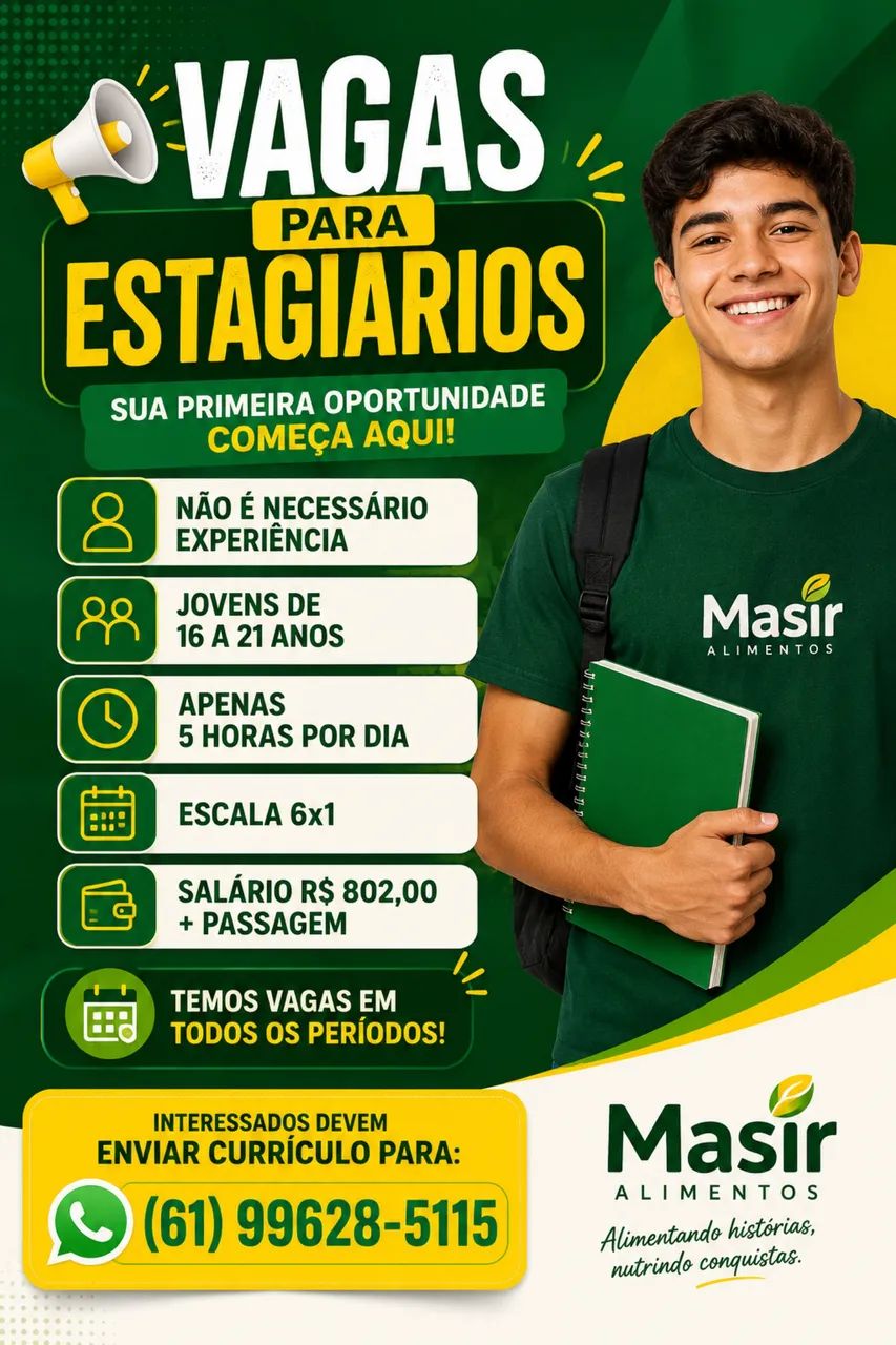 Vagas de emprego para estagiários