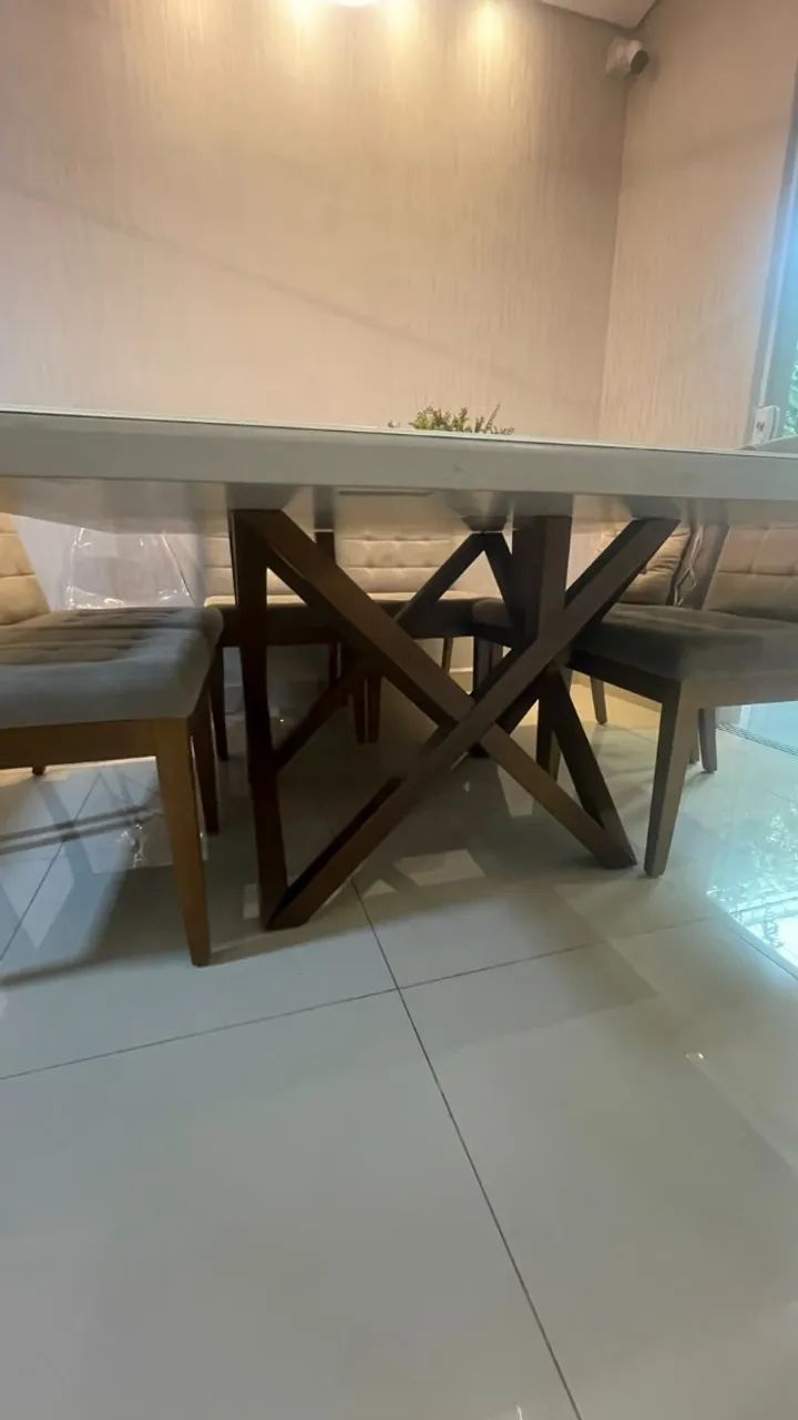 MESA 6 CADEIRAS COM TAMPO DE VIDRO - Foto 4