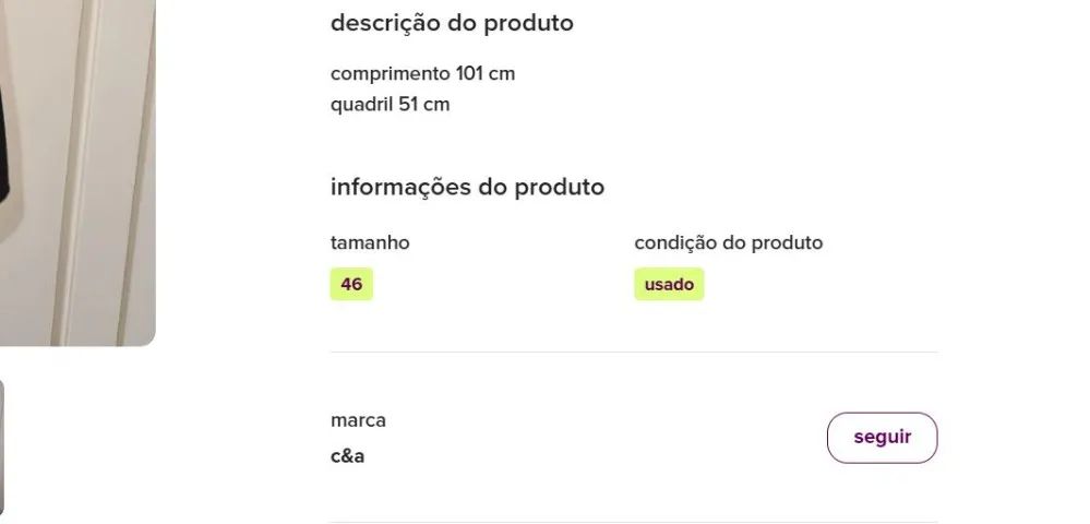 calça c & a preta tam. 46 - Foto 4